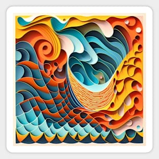 paper washi waves Magnet